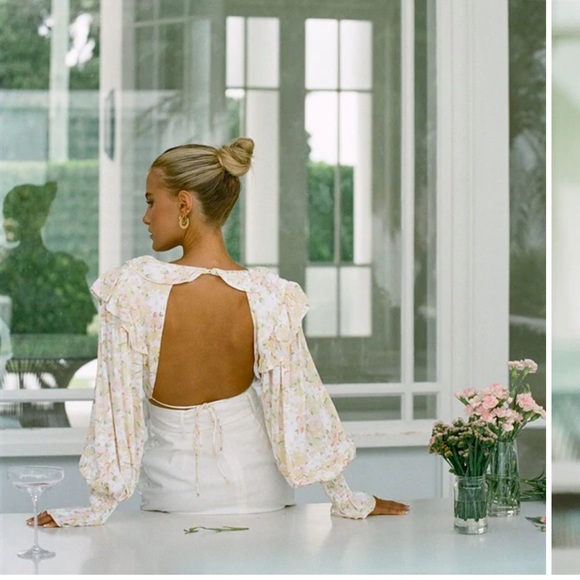 Sabo Skirt Tops - Sabo Skirt Floral Open-Back Bodysuit